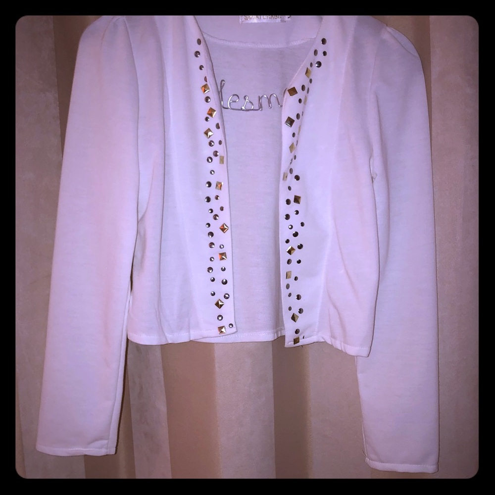 Cute and chic Beaded white sweater